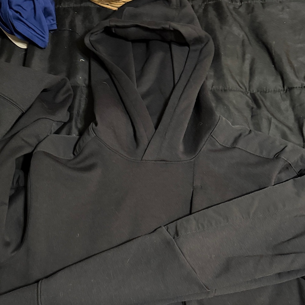 Black Hoodie with Logo Detail